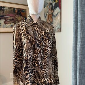 Lafayette silky leopard print blouse - $60